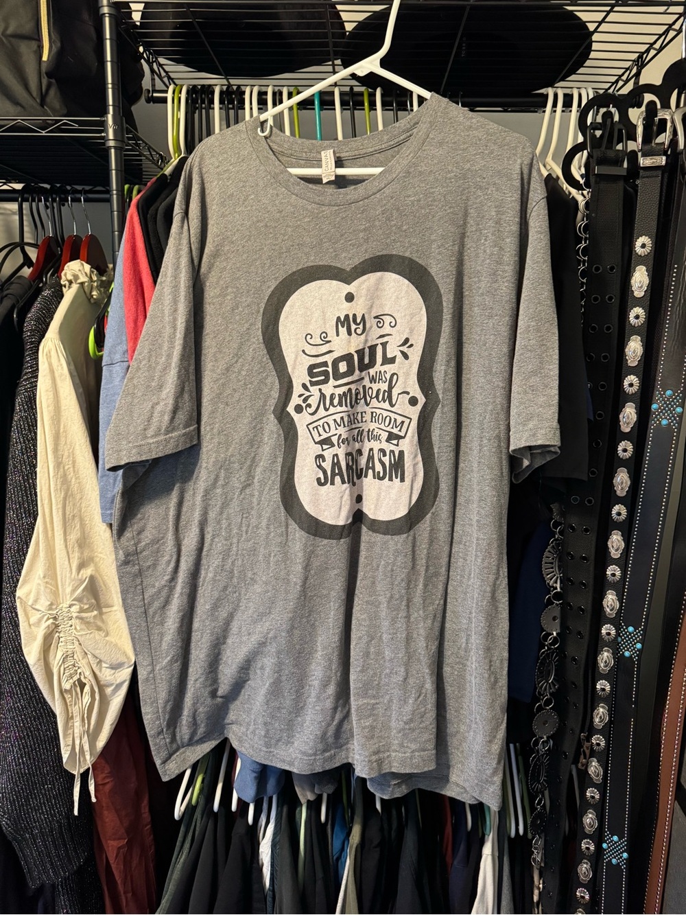 Bella Canvas Gray Short Sleeve Tee with Black Graphic